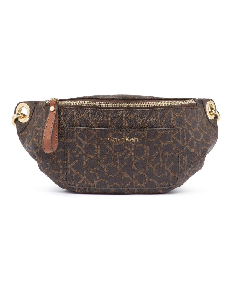 Calvin Klein Sonoma Signature Monogram Belt Bag, brown/khaki/luggage saffiano
