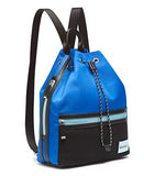 Calvin Klein Whendi Nylon & Mesh Draw String Backpack, Retro Blue