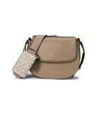 Calvin Klein Womens Bella Messenger, Silver Mink/Vanilla/Khaki, One Size