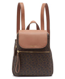 Calvin Klein Women's Elaine Signature Key Item Flap Backpack, Brown/Khaki/Luggage Saffiano, One Size
