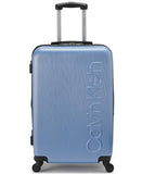 Calvin Klein Women's Hard Side Upright Luggage Spinner Light Weight Suitcase, Forever Blue, Medium