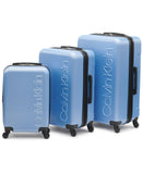 Calvin Klein Women's Hard Side Upright Luggage Spinner Light Weight Suitcase, Forever Blue, Medium