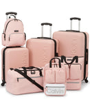Calvin Klein Women's Hard Side Upright Luggage Spinner Light Weight Suitcase, Mellow Rose, Medium