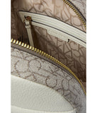 Calvin Klein, Womens, Mia Signature Backpack, Almond/Taupe/White, Medium