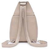 Calvin Klein Women's Myra Backpack for Women – Vegan Leather Convertible Sling Backpack, 2 Pockets, Mushroom, One Size