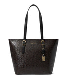 Calvin Klein Women's Serafina Signature Tote, Brown/Khaki/Black, Large