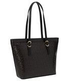 Calvin Klein Women's Serafina Signature Tote, Brown/Khaki/Black, Large