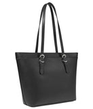 Calvin Klein Women's Serafina Tailored Tote, Black/Silver, Large