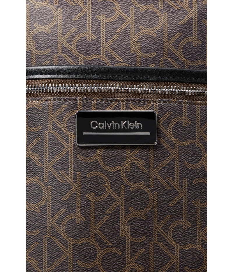 Calvin Klein, Womens, Sikka Signature Backpack, Brown/Khaki/Black, Large