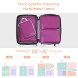 Cambond Compression Packing Cubes for Travel - 4 Pack Lightweight Expandable Luggage Packing Organizers Travel Essentials Accessories Bags Compression Cubes Space Saver for Carry on Suitcases, Purple
