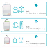 Cambond Compression Packing Cubes for Travel - 4 Pack Lightweight Expandable Luggage Packing Organizers Travel Essentials Accessories Bags Compression Cubes Space Saver for Carry on Suitcases, White