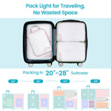 Cambond Compression Packing Cubes for Travel - 4 Pack Lightweight Expandable Luggage Packing Organizers Travel Essentials Accessories Bags Compression Cubes Space Saver for Carry on Suitcases, White