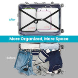 Cambond Compression Packing Cubes for Travel - 4 Pack Lightweight Expandable Luggage Packing Organizers Travel Essentials Accessories Bags Compression Cubes Space Saver for Carry on Suitcases, White