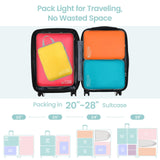 Cambond Compression Packing Cubes for Travel - 4 Piece Expandable Luggage Packing Organizers Bags Set, Lightweight Compression Cubes for Travel Essentials Carry on Suitcases, Multi - color