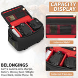 Camera Carrying Bag, Anti - Shock Camera Case Bag with Water - resistant Rain Cover Compatible for Canon EOS R50 M50 Powershot SX540 SX70, Nikon Coolpix L340 B700 P610, Panasonic LUMIX, Sony a6100 a6400