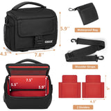 Camera Carrying Bag, Anti - Shock Camera Case Bag with Water - resistant Rain Cover Compatible for Canon EOS R50 M50 Powershot SX540 SX70, Nikon Coolpix L340 B700 P610, Panasonic LUMIX, Sony a6100 a6400