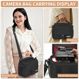 Camera Carrying Bag, Anti - Shock Camera Case Bag with Water - resistant Rain Cover Compatible for Canon EOS R50 M50 Powershot SX540 SX70, Nikon Coolpix L340 B700 P610, Panasonic LUMIX, Sony a6100 a6400