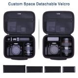 Camera Case Compatible with Canon EOS Rebel T7/R50/R6 Mark II/R100/R50 V/T6/R8/R10/R5 Mark II/RP/R7/5D Mark IV/SL3/R5/T100 DSLR SLR Camera, Len and Tripod with 4 Dividers and Shoulder Strap, Black