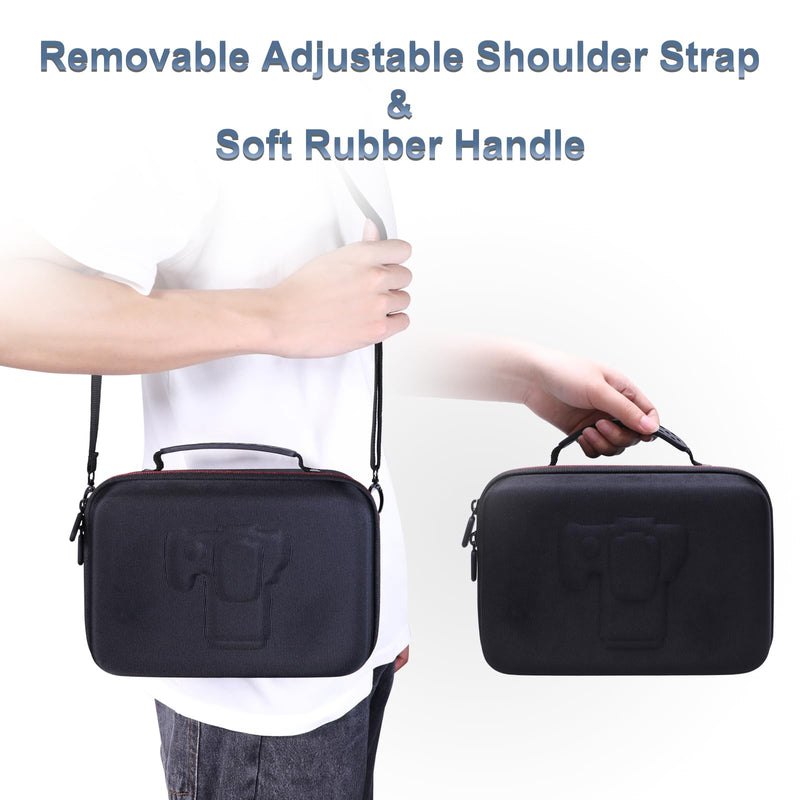 Camera Case Compatible with Canon EOS Rebel T7/R50/R6 Mark II/R100/R50 V/T6/R8/R10/R5 Mark II/RP/R7/5D Mark IV/SL3/R5/T100 DSLR SLR Camera, Len and Tripod with 4 Dividers and Shoulder Strap, Black