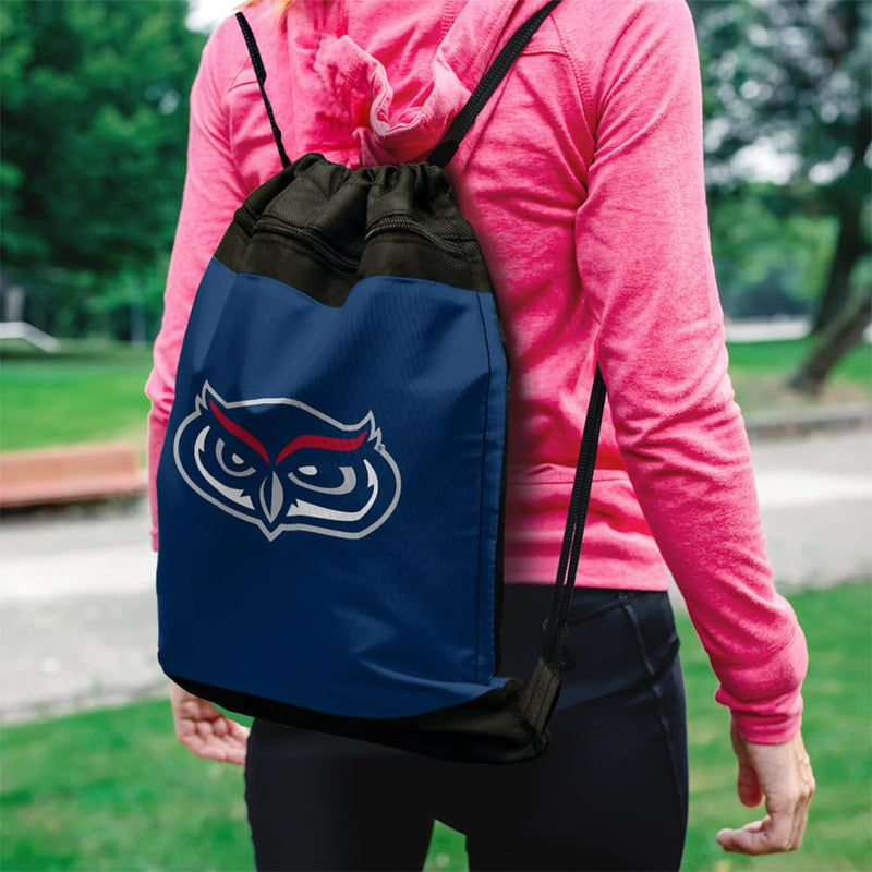 Campus Lab Florida Atlantic University Primary Logo Drawstring Backpack Sports Bag Sackpack, Perfect for Gym, Yoga, Practice or Travel