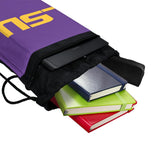 Campus Lab Louisiana State University Primary Logo Drawstring Backpack Sports Bag Sackpack 17" x 13", Perfect for Gym, Yoga, Practice or Travel