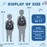 CAMTOP Toddler Backpack for Boys Girls 2 - 4, 12" H Kids Backpacks for Kindergarten Preschool, Small Bookbag for Daycare Travel (Black, 12'' - Not fit A4 folder)