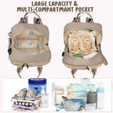 CandyHome Diaper Bag Backpack, Waterproof Stylish Baby Bag with Changing Pad, Large Capacity Travel Essentials Baby Diaper Bag with USB Port, Stroller Straps & Pacifier Case (Khaki)