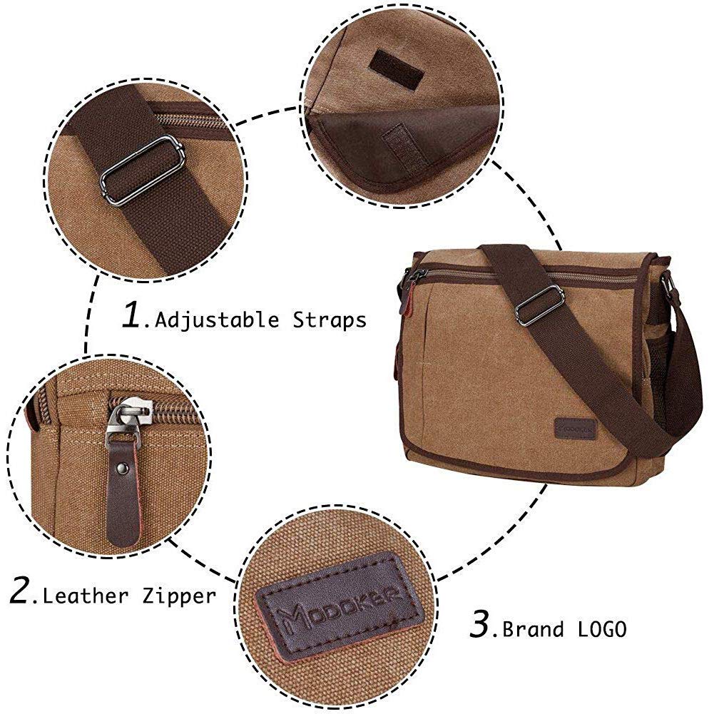 Canvas Backpack for Men Women, Vintage Rucksack Fits Most 15.6 Inch Laptop, Bookbag with USB Charging Port, Brown