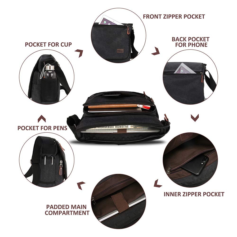 Canvas Backpack for Men Women, Vintage Rucksack Fits Most 15.6 Inch Laptop, Bookbag with USB Charging Port, Brown