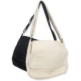 Canvas Messenger Bag Cross Body Bag Shoulder Bag Simple Design Thick and Sturdy (Black)