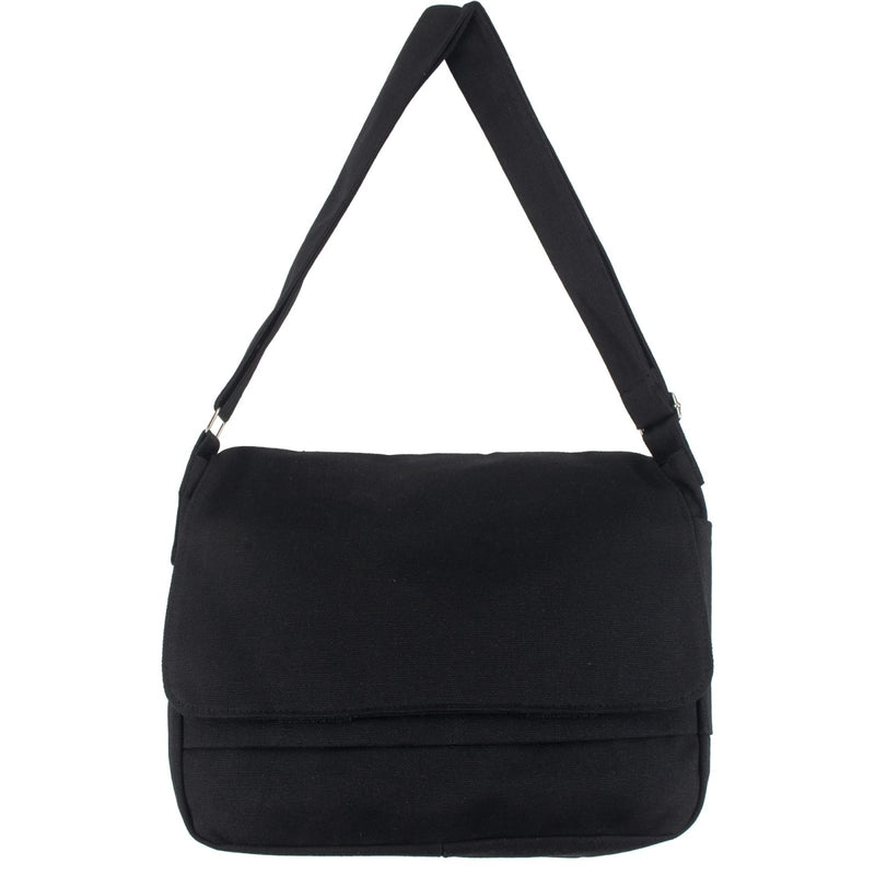 Canvas Messenger Bag Cross Body Bag Shoulder Bag Simple Design Thick and Sturdy (Black)