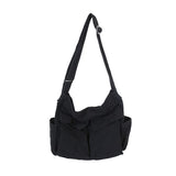 Canvas Messenger Bag Large Crossbody Bag with Multiple Pockets Canvas Shoulder Tote Bag for Women and Men