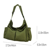 Canvas Messenger Bag Large Crossbody Bag with Multiple Pockets Canvas Shoulder Tote Bag for Women and Men (Army Green)