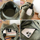 Canvas Messenger Bag Large Messenger Bags for Women Men Casual Canvas Crossbody Shoulder Bag with Multiple Pockets (Green)