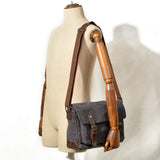 Canvas Messenger Bag, Vintage Crossbody Shoulder Bag,Heavy Waterproof Military Satchel for Men