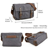 Canvas Messenger Bag, Vintage Crossbody Shoulder Bag,Heavy Waterproof Military Satchel for Men