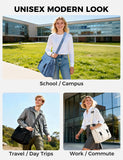 Canvas Messenger Bag,Lightweight Large Casual Crossbody Shoulder Hobo Bag for Women Men Work/Travel/College Black