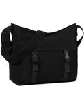 Canvas Messenger Bag,Lightweight Large Casual Crossbody Shoulder Hobo Bag for Women Men Work/Travel/College Black