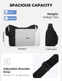 Canvas Messenger Bag,Lightweight Large Casual Crossbody Shoulder Hobo Bag for Women Men Work/Travel/College Black