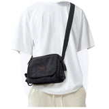 Canvas Satchel Bag men,Classic small Messenger Bag for Men,Crossbody Bag Aesthetic small,Unisex Classic Canvas Shoulder Bag for women, Bookbag for Work,black.
