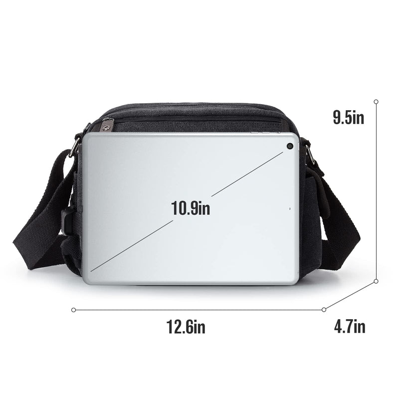Canvas Satchel Bag men,Classic small Messenger Bag for Men,Crossbody Bag Aesthetic small,Unisex Classic Canvas Shoulder Bag for women, Bookbag for Work,black.