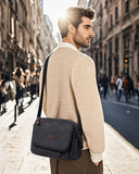 Canvas Satchel Bag men,Classic small Messenger Bag for Men,Crossbody Bag Aesthetic small,Unisex Classic Canvas Shoulder Bag for women, Bookbag for Work,black.