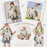 Caoroky knight College School Bag for Men Women Laptop Backpack 15.6 Inch Anti Theft Travel Daypack Large Elementary Middle High Bookbags for Teens Girls Boys Students - Medium,off - white
