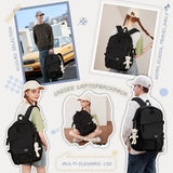 Caoroky knight College School Bag for Men Women Laptop Backpack 15.6 Inch Anti Theft Travel Daypack Large Elementary Middle High Bookbags for Teens Girls Boys Students - Medium，black