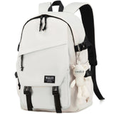 Caoroky knight College School Bag for Men Women Laptop Backpack 15.6 Inch Anti Theft Travel Daypack Large Elementary Middle High Bookbags for Teens Girls Boys Students-Medium,off-white