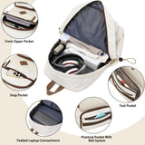 Caoroky knight Laptop Backpacks College Bookbags Women Men Anti Theft Travel Backpacks Large Elementary Middle High School Bags for Kids Teens Girls Boys Students Adults Causal Daypack - Off White