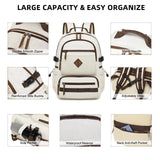 Caoroky knight Laptop Backpacks College Bookbags Women Men Anti Theft Travel Backpacks Large Elementary Middle High School Bags for Kids Teens Girls Boys Students Adults Causal Daypack - Off White