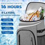 Capolo Cooler Backpack 30 Cans, Insulated Backpack Cooler Leak Proof Large Capacity Thermal Bag Beverage Soft Cooler Bag Lunch Camping Travel Picnic Hiking for Men Women Gray