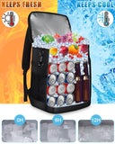 Capolo Cooler Backpack Insulated Leak Proof 36 Cans, Soft Camping Bacpack Cooler Thermal Bag Ice Chest, Portable Waterproof Travel Cooler Bag for Lunch Beach Picnic Shopping, Black