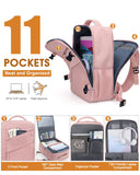 Capolo Travel Backpack for Women Men Waterproof Laptop Backpack Flight Approved Carry On Backpack Overnight Weekender Bag College Bookbag for Business, Work, Traveling Fits 15.6 '' Laptop,Pink